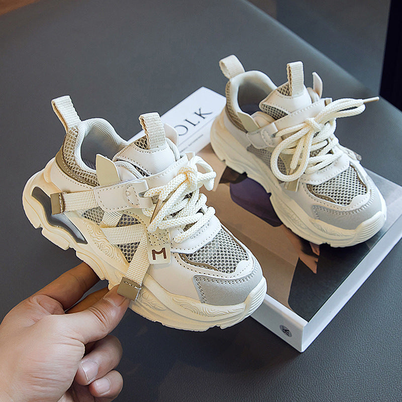 Sneakers Boys Fashion Simple Hollow Mesh Footwear Design Style Kids