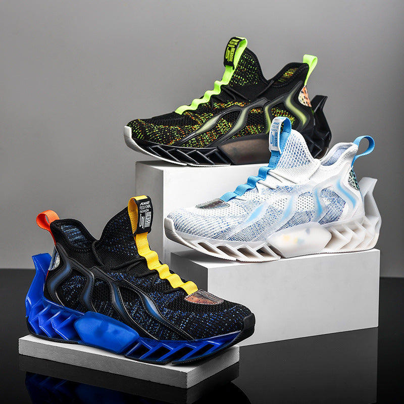 Shoes Flying Woven Leisure Thick Soled Sports For Men Footwear Workout
