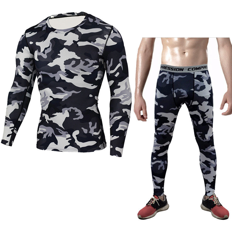 Camouflage Compression Baselayer Set Sports Compression Set Long Sleev
