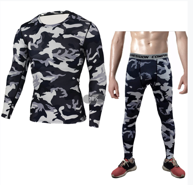 Camouflage Compression Baselayer Set Sports Compression Set Long Sleev