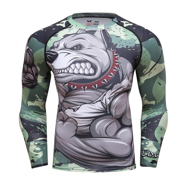 Tracksuit Mens Set 3D Animal Compression T-Shirt Pants Skin Motive SKA