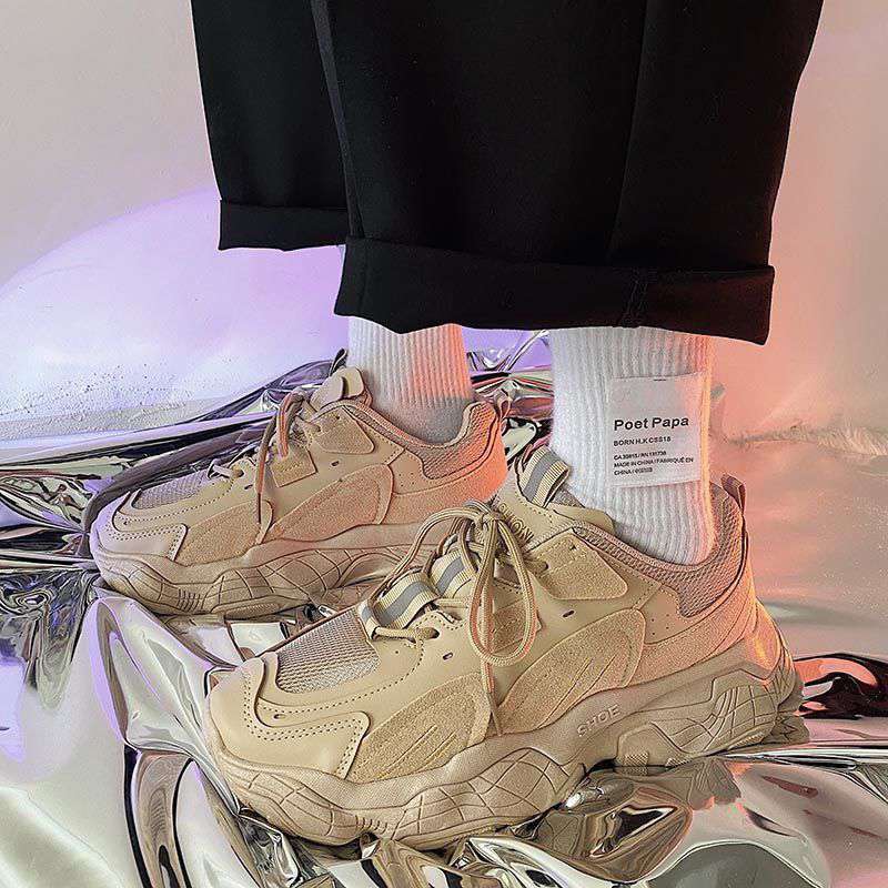 Sneakers All-match Platform Running All Black Footwear Shoes Comfort