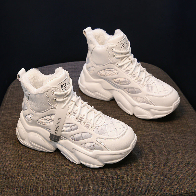 Shoes Women's Fashion Casual Velvet Inner High Footwear Design Style W