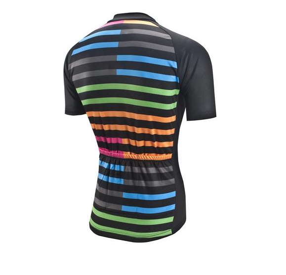 Cycling Short Sleeve Jersey Stripes Rainbow Quick-dry Champion Winner