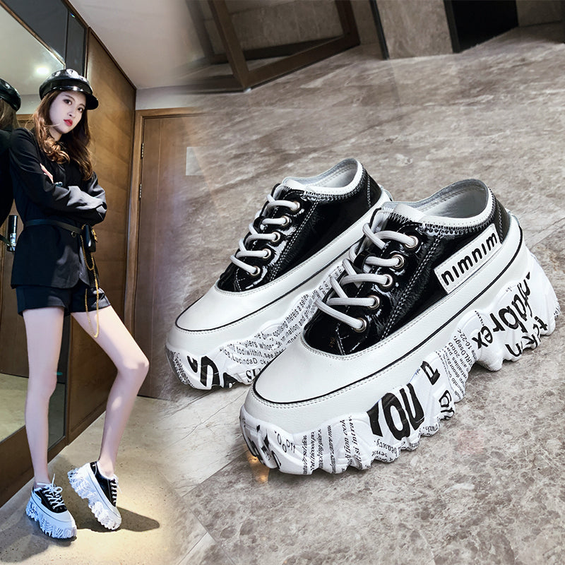 Sneakers Newspaper Trifle Bottom Trendy Casual Heightening Workout ABS