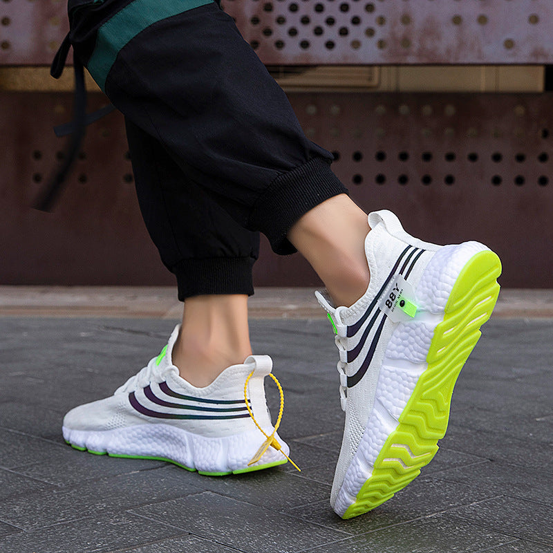 Shoes Korean Popcorn Rubber Combination Bottom Stretch Fly Woven Sport