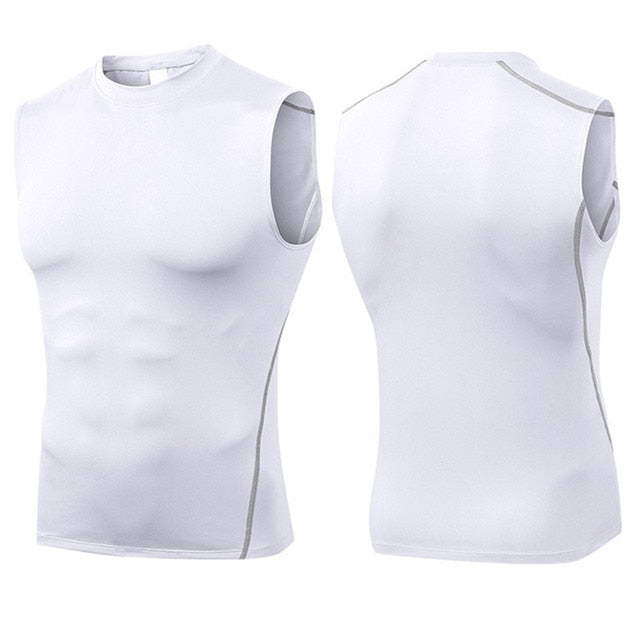 Sport Men Compression Tight Tank Shape Body Beauty Accents Sleeveless