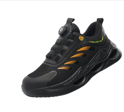 Shoes Cross-border Arrival Button Flying Woven Labor Protection Steel