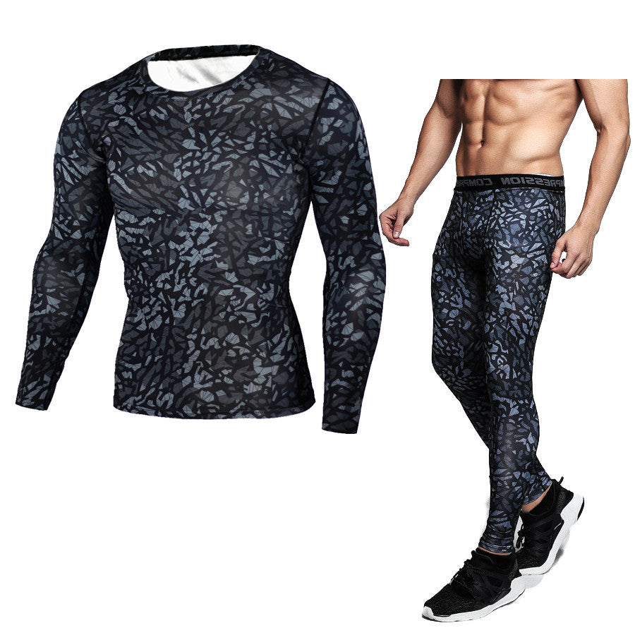 Camouflage Compression Baselayer Set Sports Compression Set Long Sleev