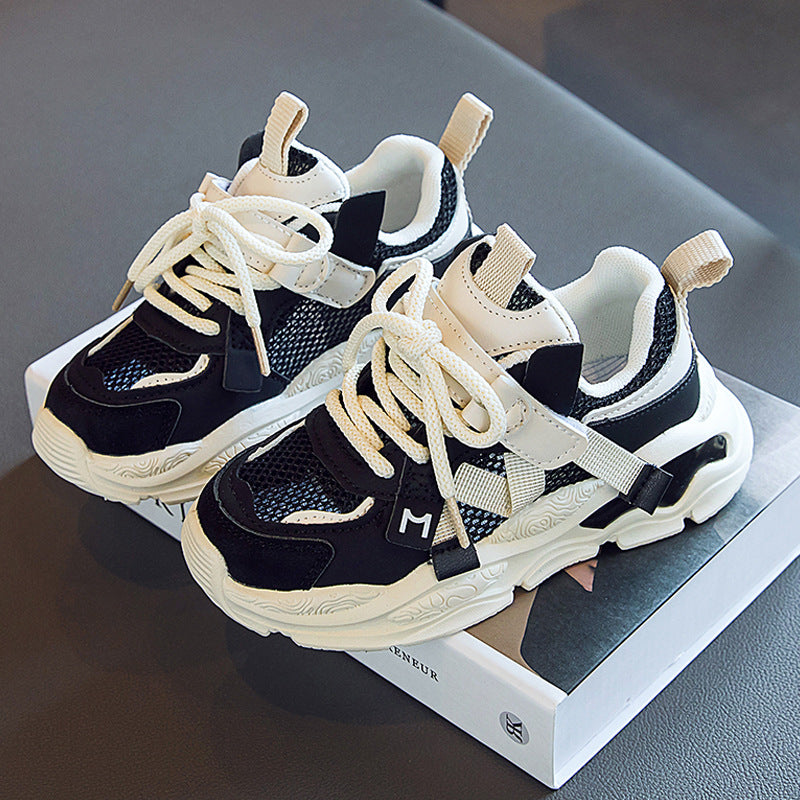 Sneakers Boys Fashion Simple Hollow Mesh Footwear Design Style Kids