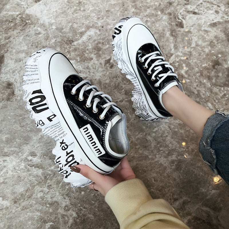 Sneakers Newspaper Trifle Bottom Trendy Casual Heightening Workout ABS