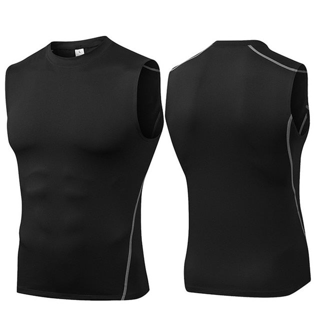 Sport Men Compression Tight Tank Shape Body Beauty Accents Sleeveless