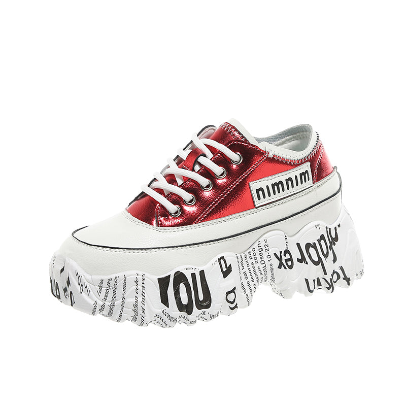 Sneakers Newspaper Trifle Bottom Trendy Casual Heightening Workout ABS
