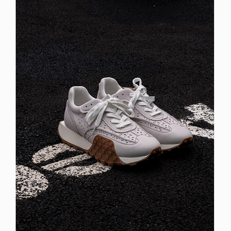 Sneakers Retro Niche Thick-soled Jogging Casual Color-blocking Comfort