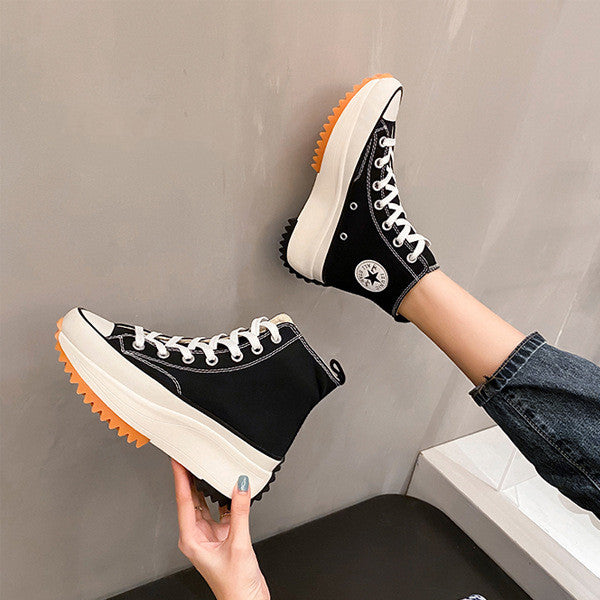 Shoes All-match Women's Thick-soled Canvas Thin Section Breathable Spo