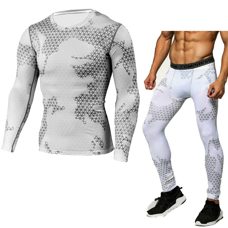 Camouflage Compression Baselayer Set Sports Compression Set Long Sleev