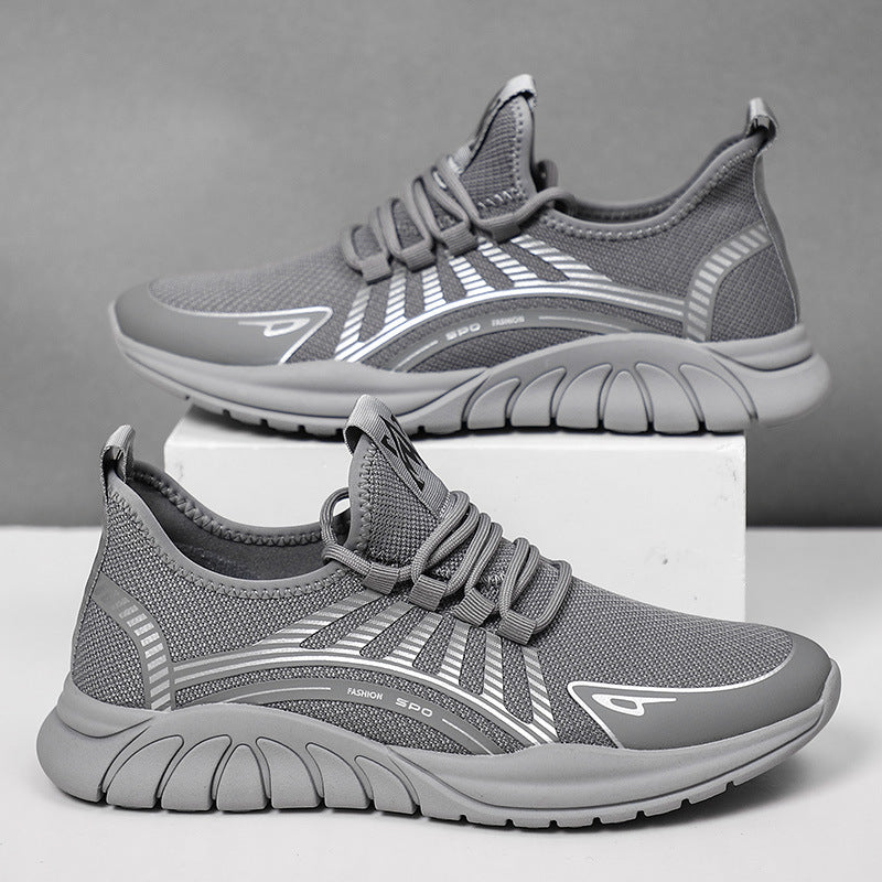 Shoes Men's Fashion Flyknit Casual Breathable Running Footwear Comfort