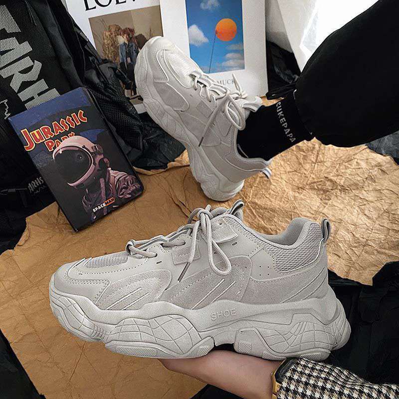 Sneakers All-match Platform Running All Black Footwear Shoes Comfort