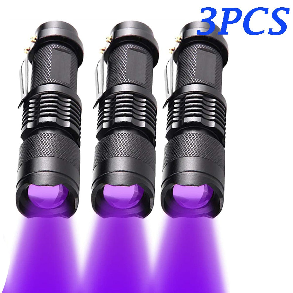 LED UV Flashlight Shining Light Top Quality High-Tech- Reliable Unseen
