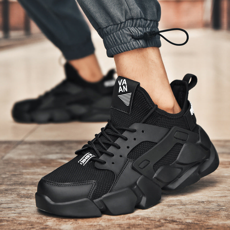 Shoes Sports Casual Breathable Fly Woven Mesh Old Thick Soled White Sh