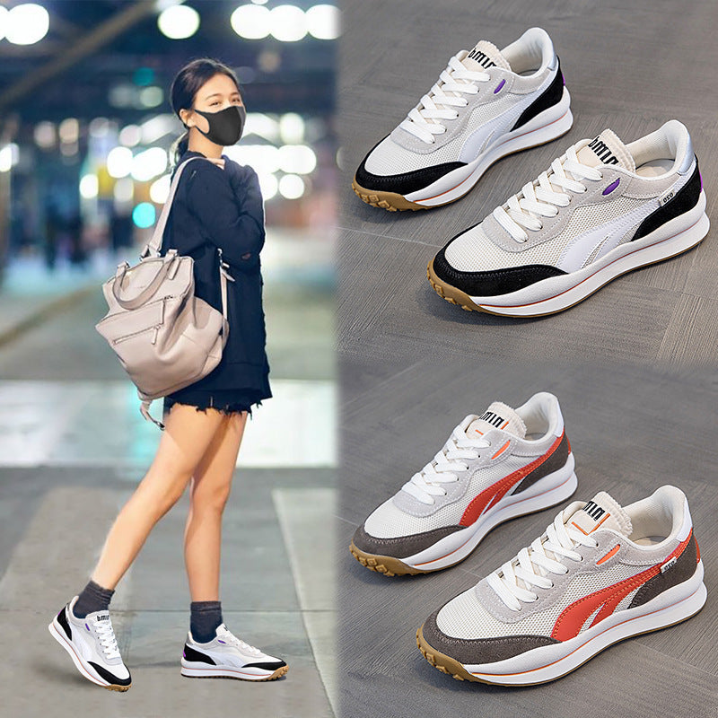 Sneakers All-match Shallow Mouth Women's Thick-soled Breathable Comfor