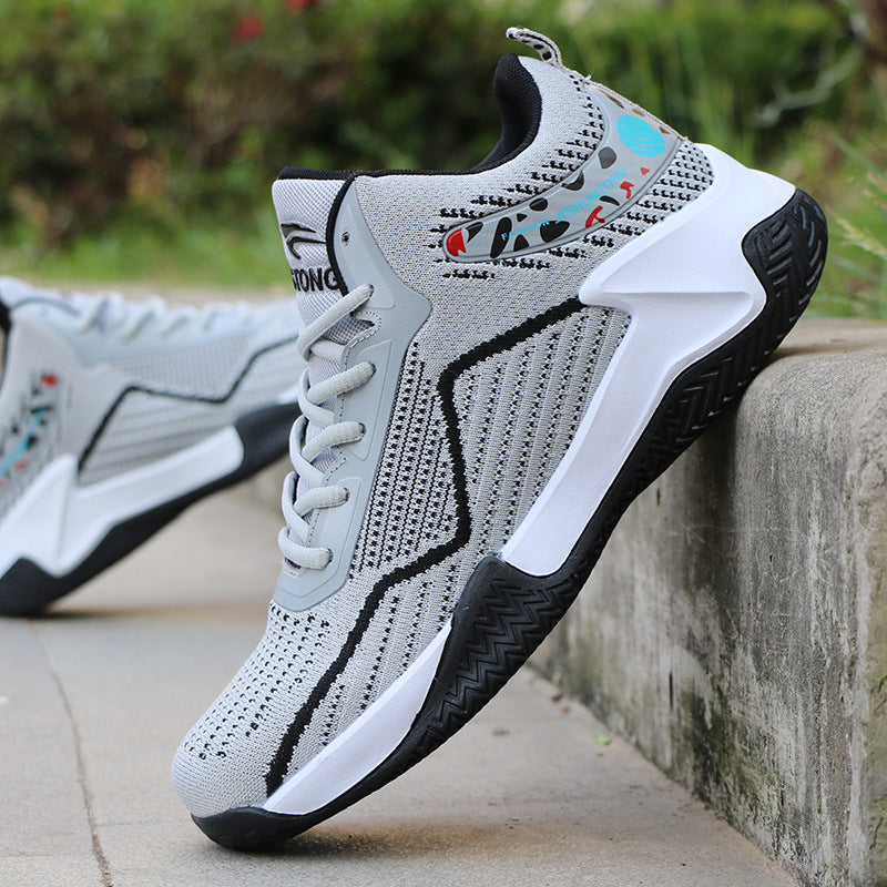 Shoes Basketball High Top Flying Woven Sneakers Breathable Footwear