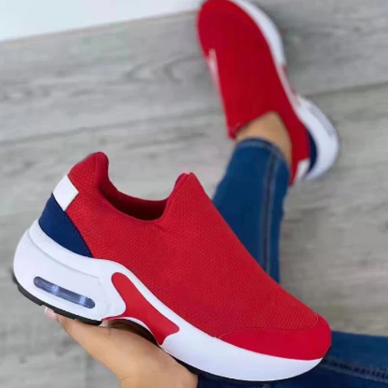 Sneakers Women's Fashion Stretch Round Toe Knit Footwear Design tyle