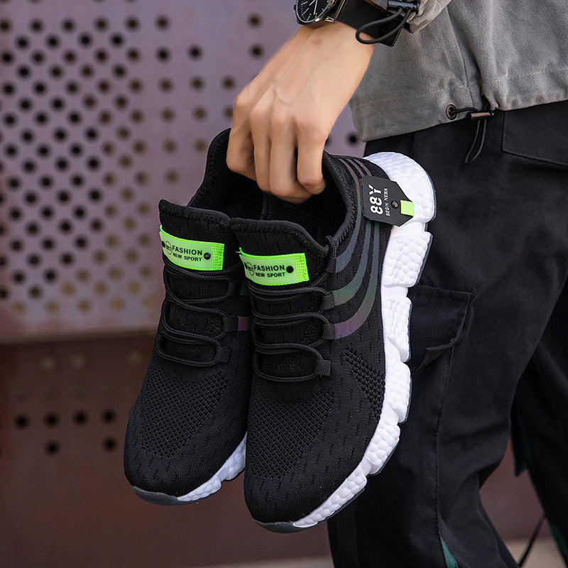 Shoes Korean Popcorn Rubber Combination Bottom Stretch Fly Woven Sport