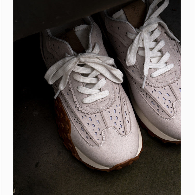 Sneakers Retro Niche Thick-soled Jogging Casual Color-blocking Comfort