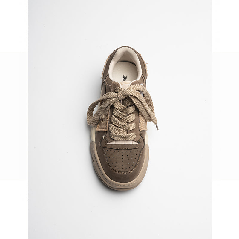Shoes Men's Casual Versatile Patch Leather Vintage Footwear Workout St