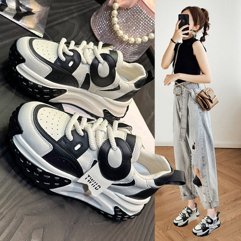 Shoes Thick-soled Leather Sports Casual Breathable Footwear Design Sty