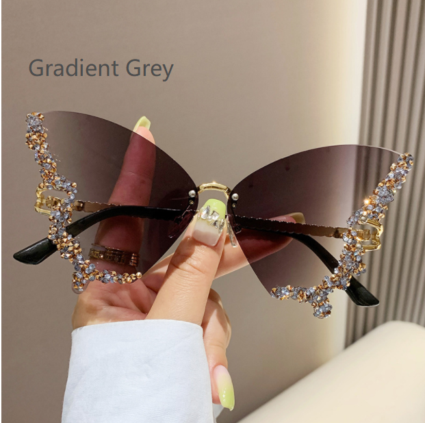 Diamond Butterfly Sunglasses Shades Sunlight Protection Style Design