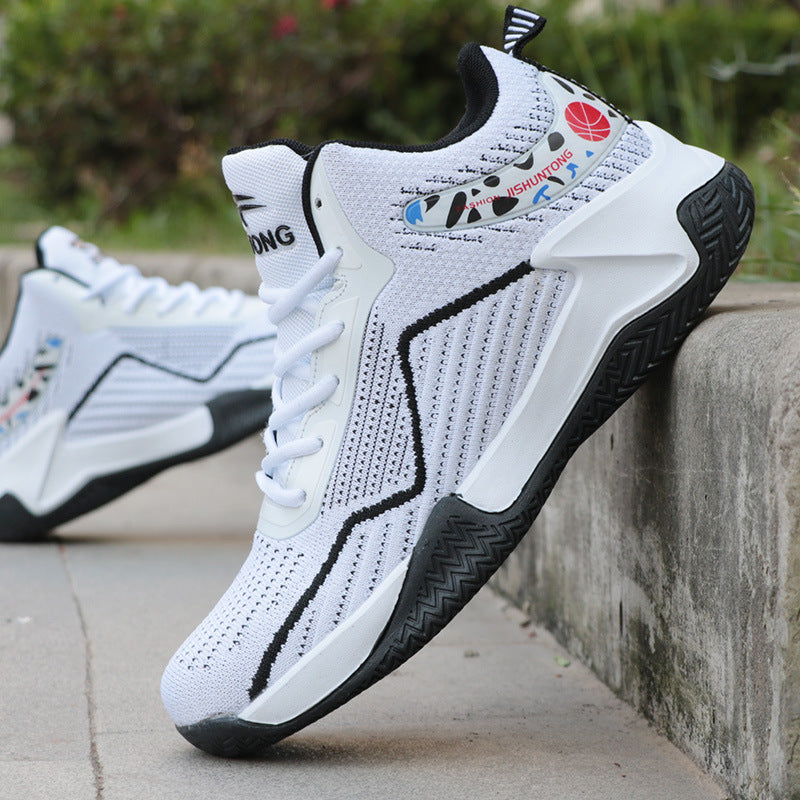 Shoes Basketball High Top Flying Woven Sneakers Breathable Footwear