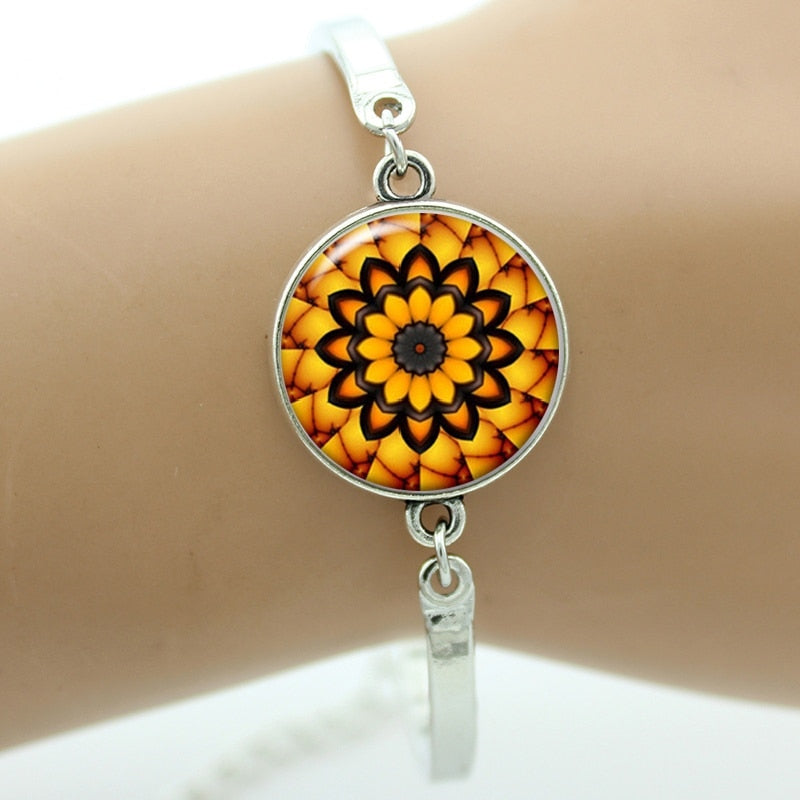 bracelet Indian henna Yoga jewelry om symbol colorful Mandala flower