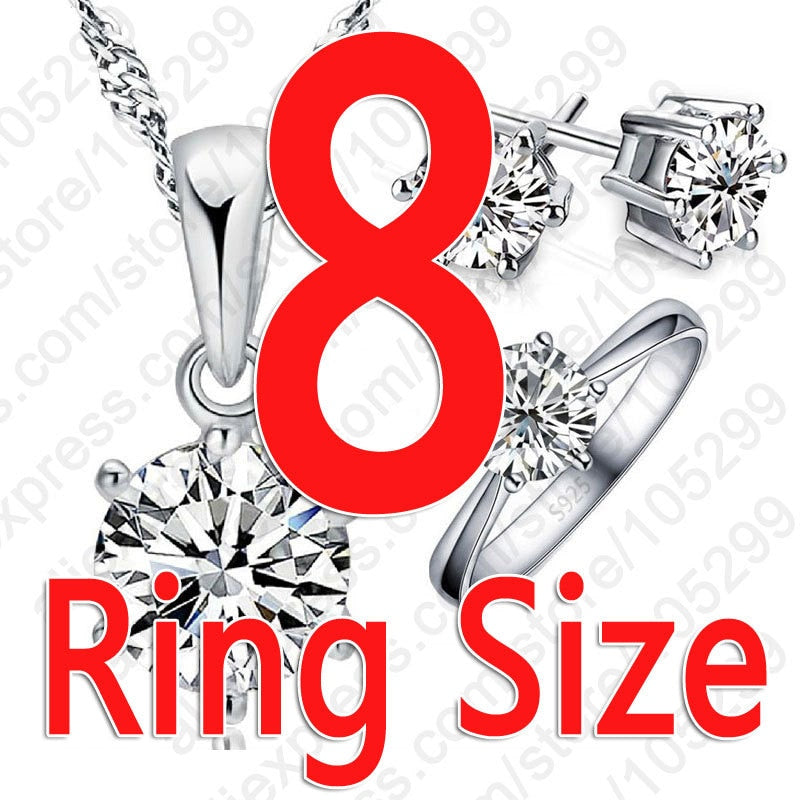 Necklace Women Jewelry Set Fashion 925 Sterling Silver Crystal Engage