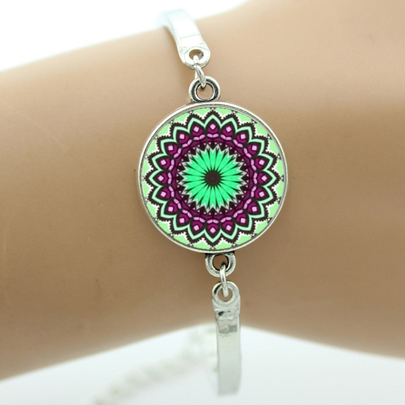 bracelet Indian henna Yoga jewelry om symbol colorful Mandala flower