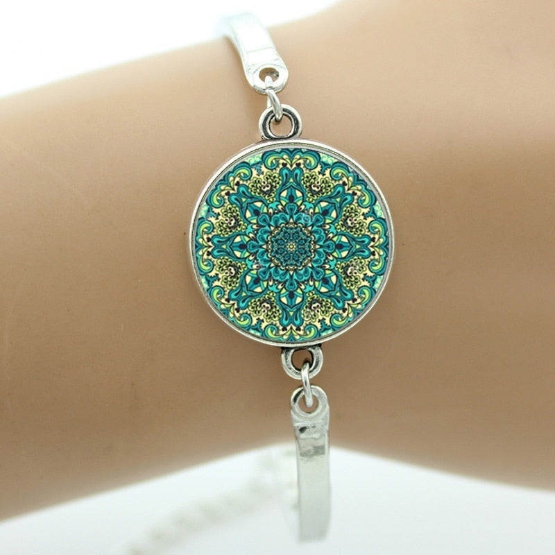 bracelet Indian henna Yoga jewelry om symbol colorful Mandala flower