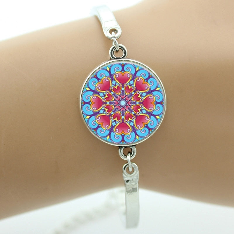 bracelet Indian henna Yoga jewelry om symbol colorful Mandala flower