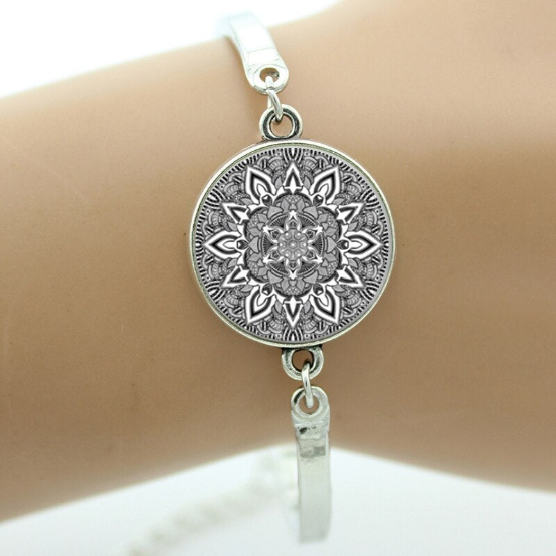 bracelet Indian henna Yoga jewelry om symbol colorful Mandala flower