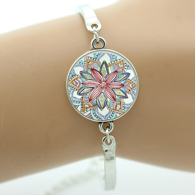 bracelet Indian henna Yoga jewelry om symbol colorful Mandala flower