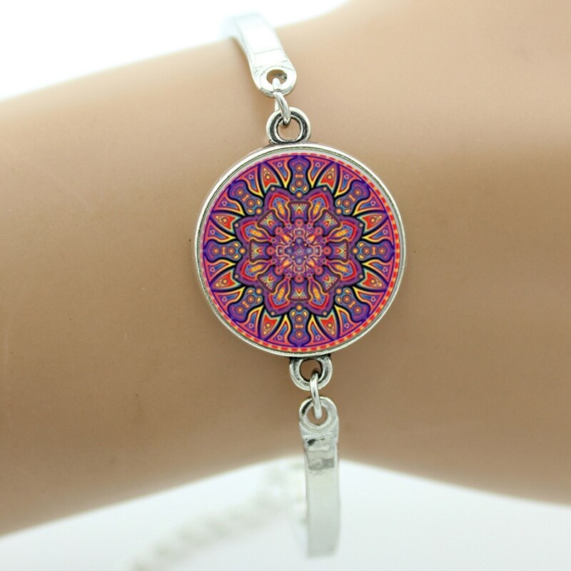 bracelet Indian henna Yoga jewelry om symbol colorful Mandala flower
