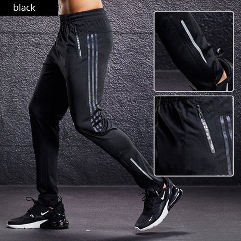 Pants New Sport Men Running Pants With Zipper Pockets Training and Jog