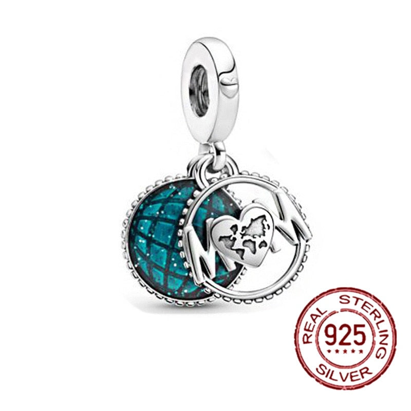 Bead New 925 Sterling Silver Golden Heart-Shaped Women Jewelry Beauty