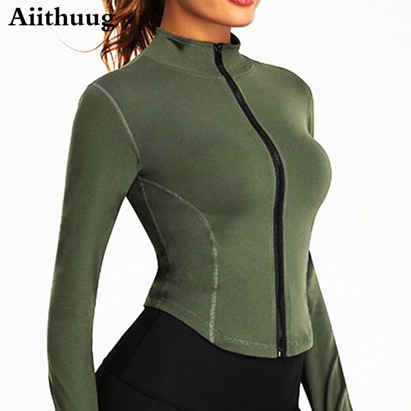 Jacket Women Full Zip-up Yoga Top Workout Running Fitness Comfortable