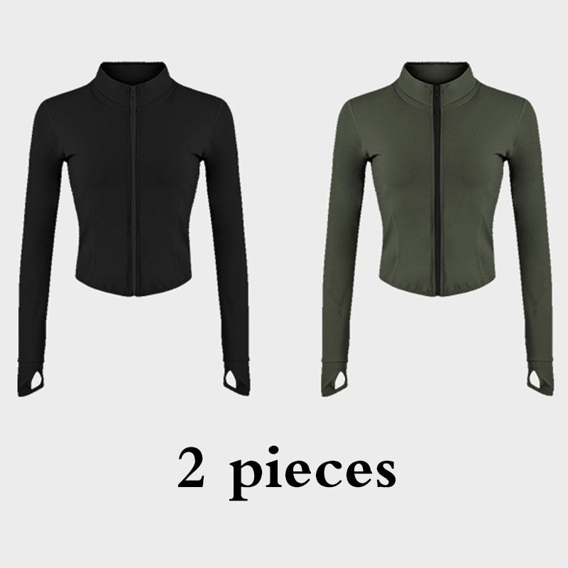 Jacket Women Full Zip-up Yoga Top Workout Running Fitness Comfortable