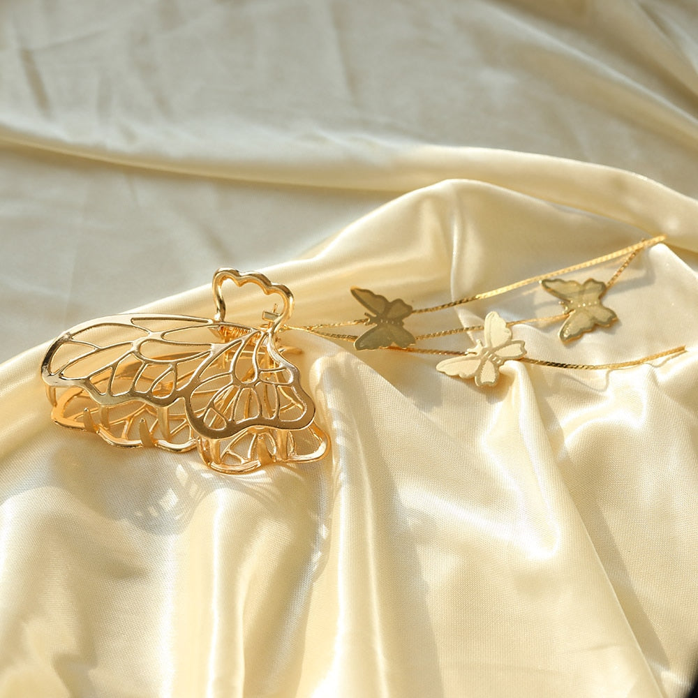 Hair Gold Color Hollow Hair Clips Women Hair Accessories