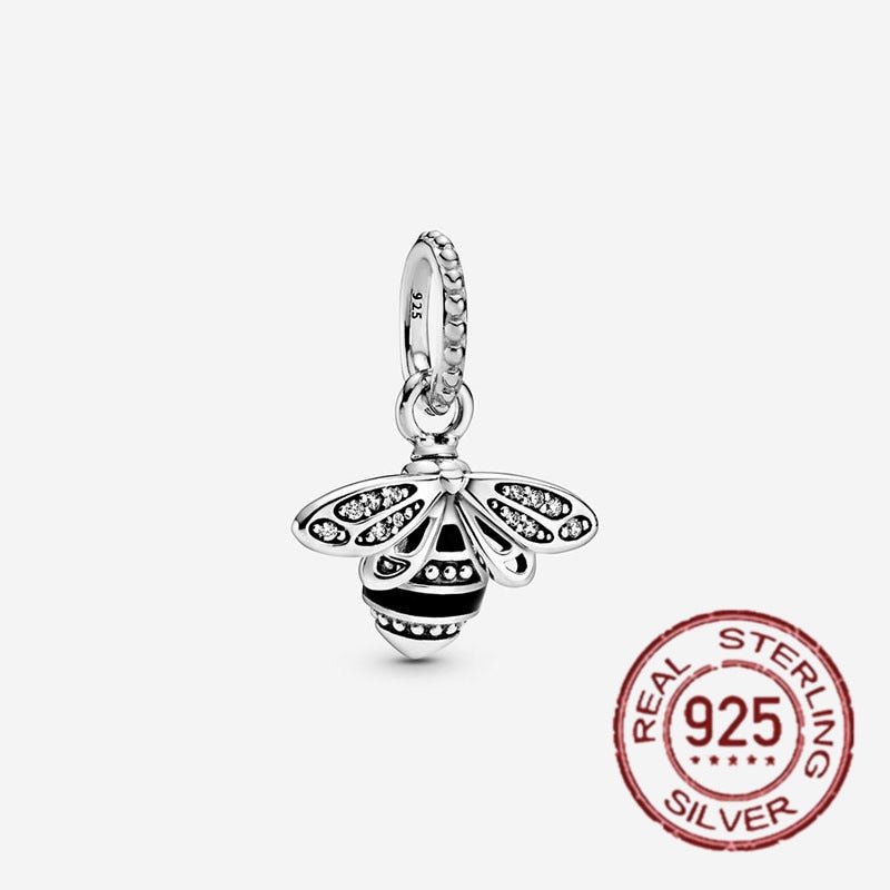 Bead New 925 Sterling Silver Golden Heart-Shaped Women Jewelry Beauty