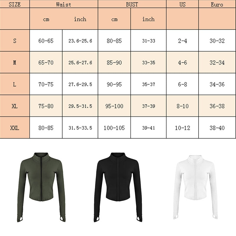Jacket Women Full Zip-up Yoga Top Workout Running Fitness Comfortable