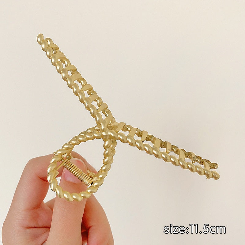 Hair Gold Color Hollow Hair Clips Women Hair Accessories