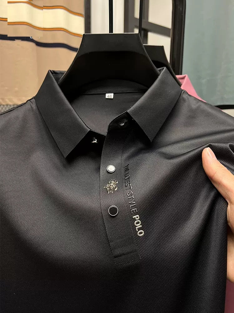 Polo Summer Business High-End Solid Color High Quality Short Sleeve